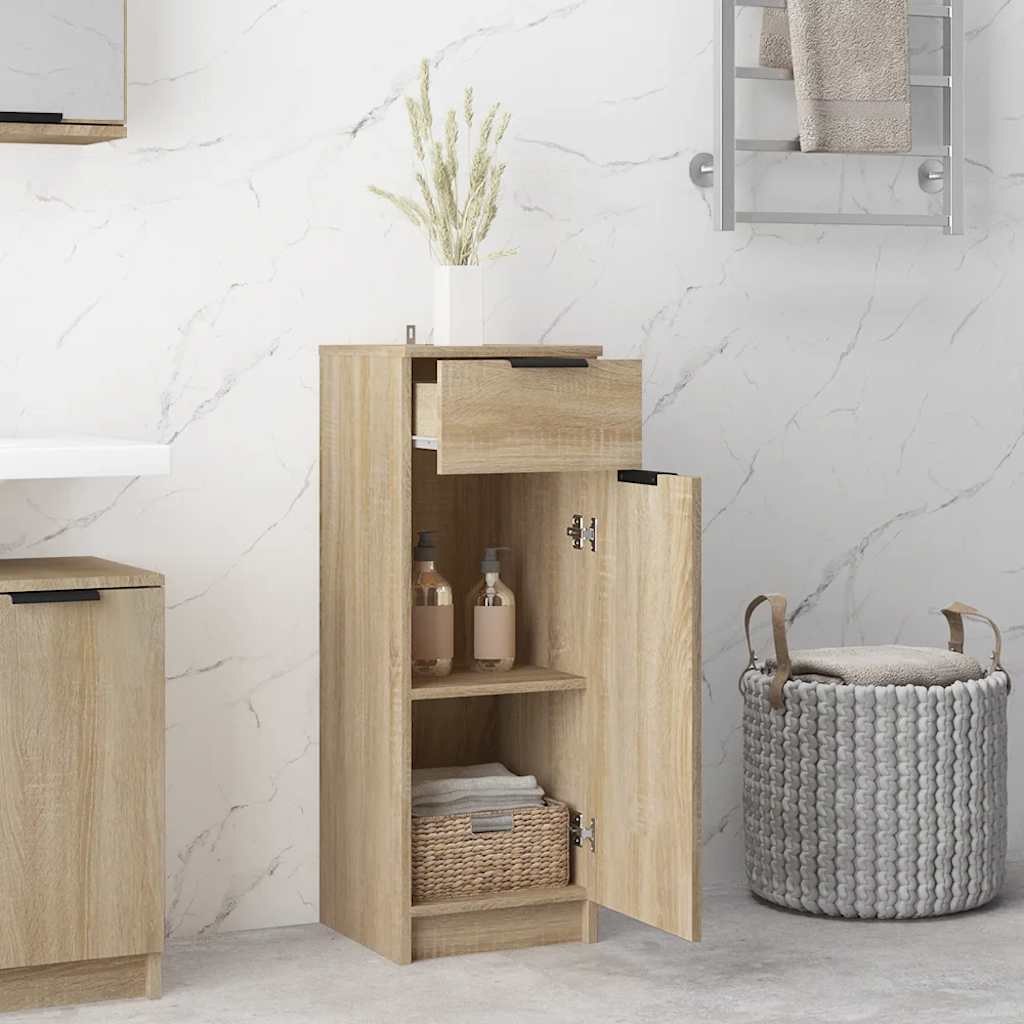 Bathroom Cabinet Sonoma Oak 32x33.5x90 cm Engineered Wood