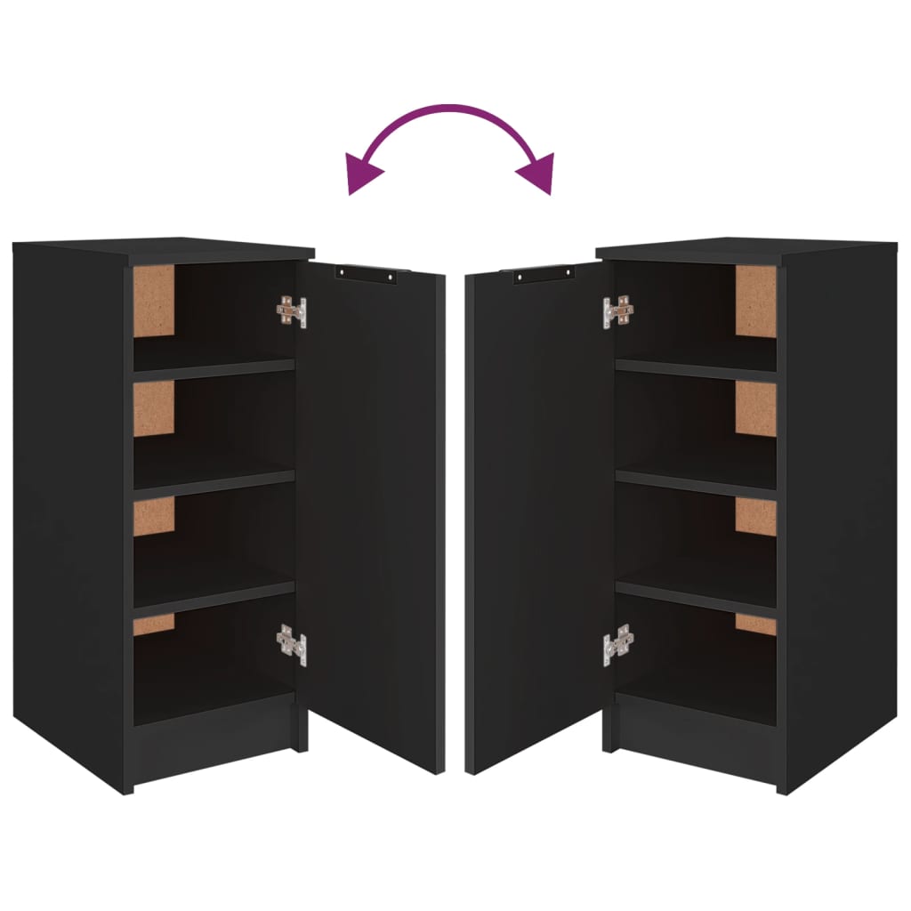 Shoe Cabinet Black 30x35x70 cm Engineered Wood