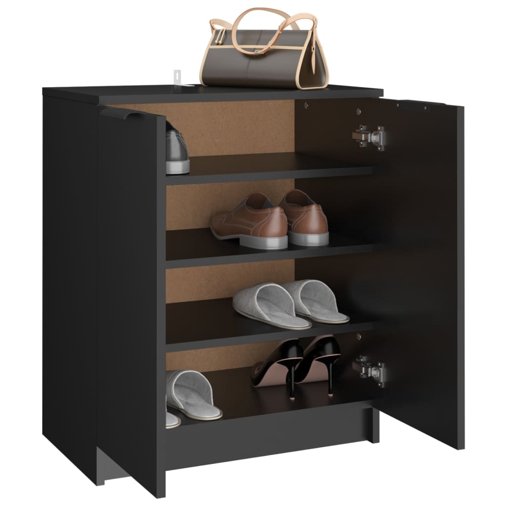Shoe Cabinet Black 59x35x70 cm Engineered Wood