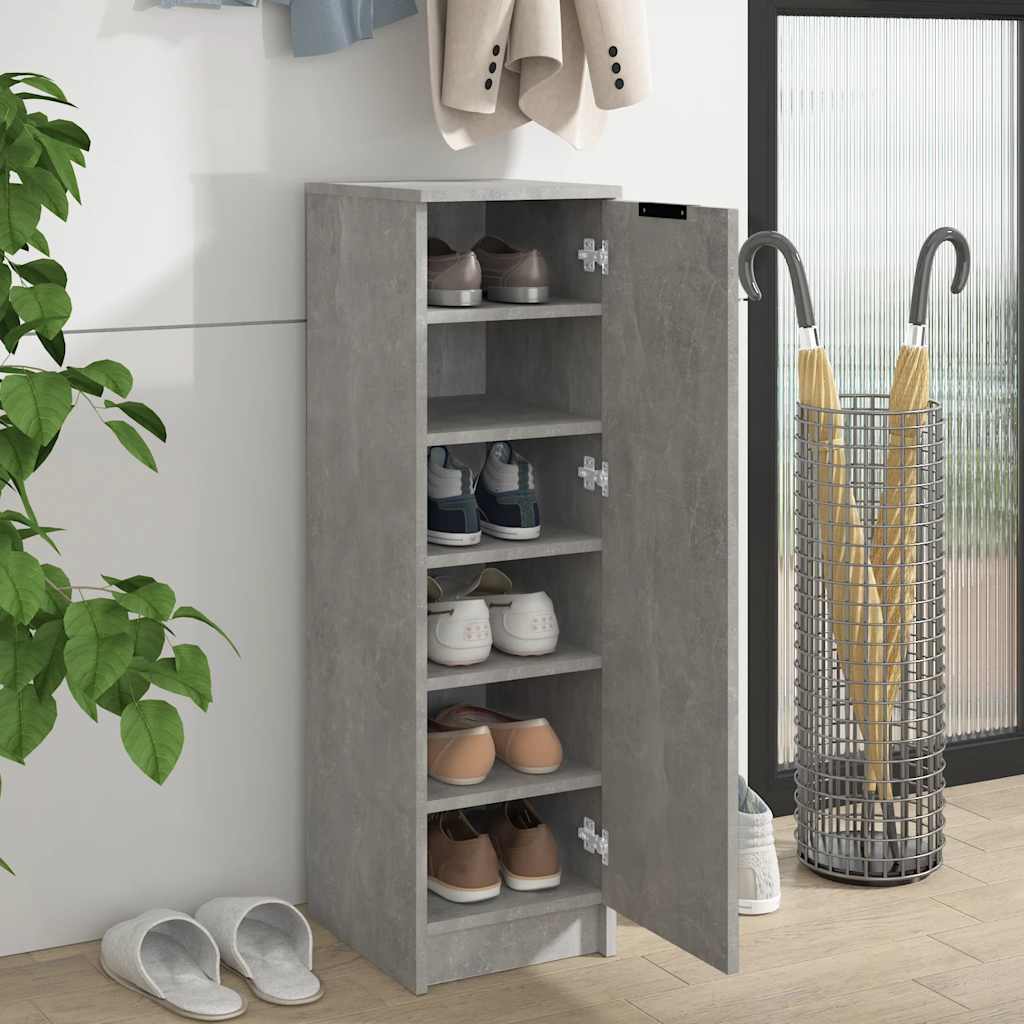 Shoe Cabinet Concrete Grey 30x35x100 cm Engineered Wood