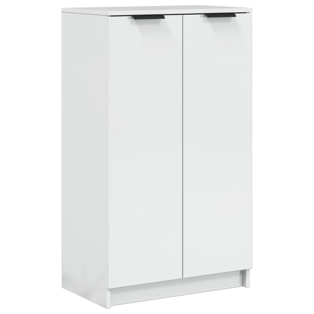 Shoe Cabinet High Gloss White 59x35x100.5 cm Engineered Wood