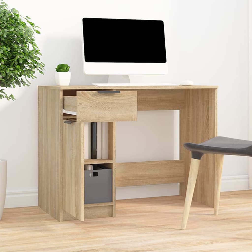 Desk Sonoma Oak 100x50x75 cm Engineered Wood