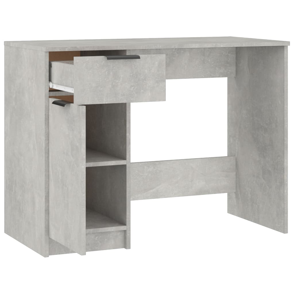 Desk Concrete Grey 100x50x75 cm Engineered Wood