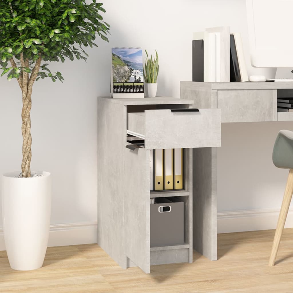 Desk Cabinet Concrete Grey 33.5x50x75 cm Engineered Wood