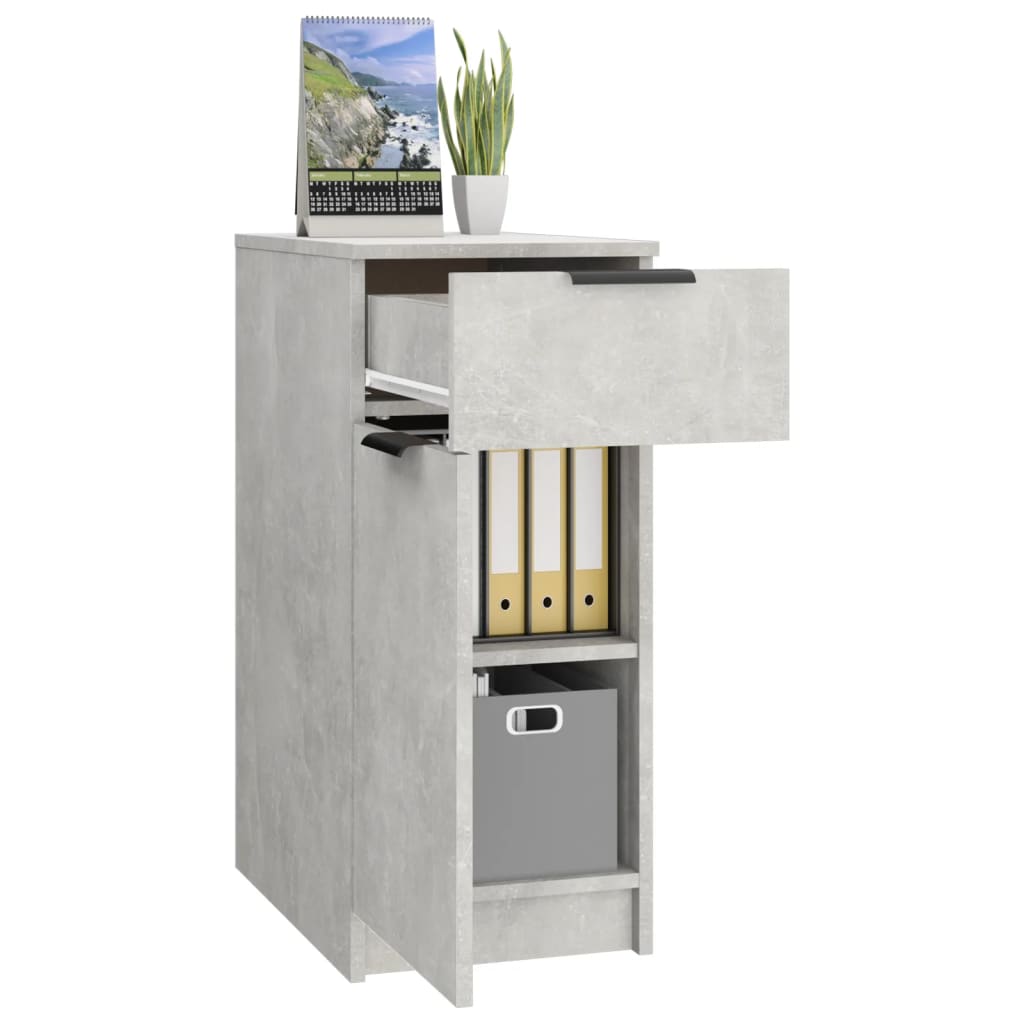 Desk Cabinet Concrete Grey 33.5x50x75 cm Engineered Wood