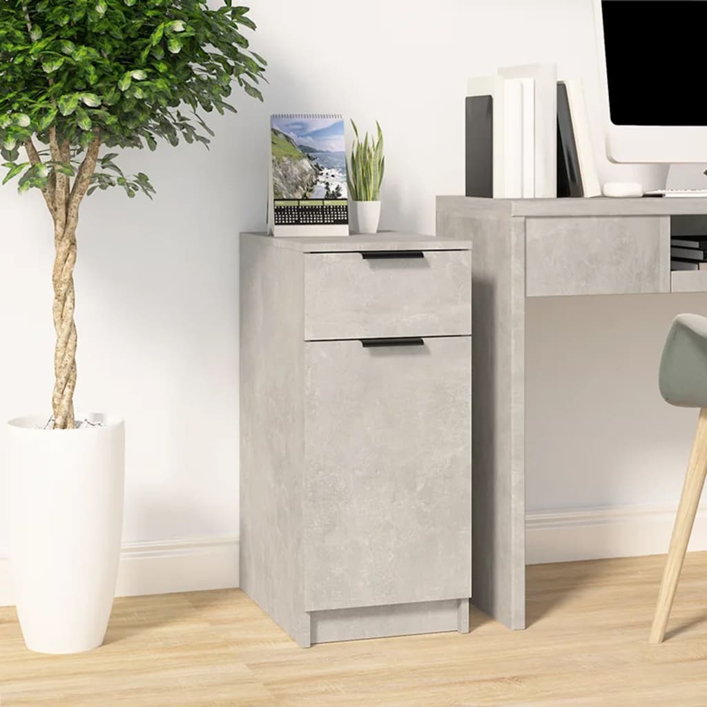 Desk Cabinet Concrete Grey 33.5x50x75 cm Engineered Wood