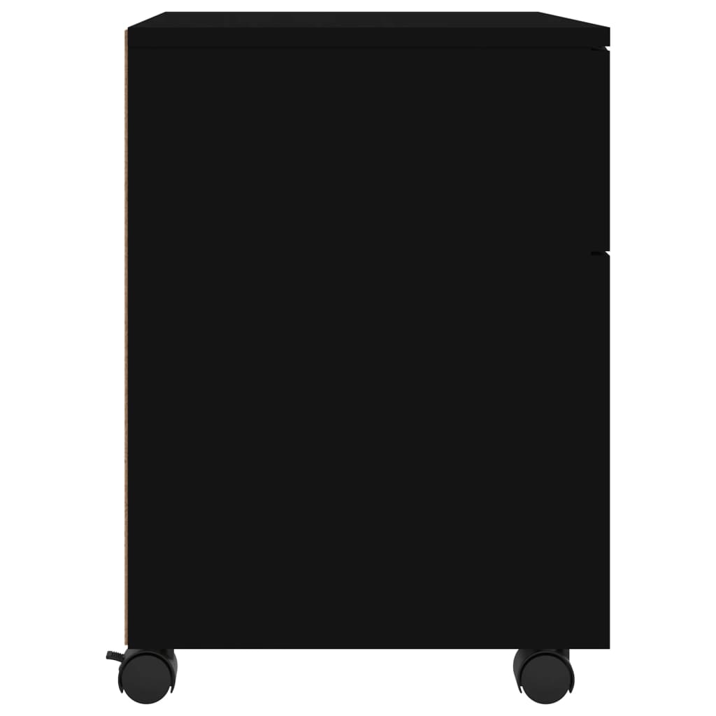 Mobile File Cabinet with Wheels Black 45x38x54cm Engineered Wood