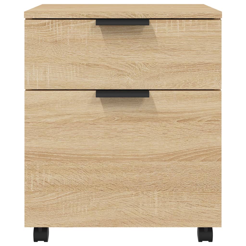 Mobile File Cabinet with Wheels Sonoma Oak 45x38x54 cm Engineered Wood