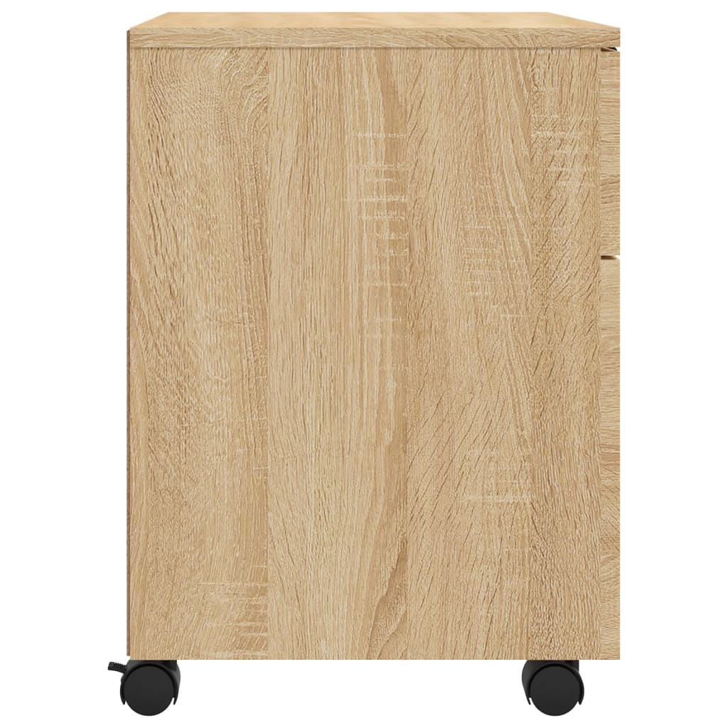Mobile File Cabinet with Wheels Sonoma Oak 45x38x54 cm Engineered Wood