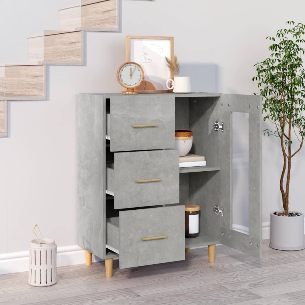 Sideboard Concrete Grey 69,5x34x90 cm Engineered Wood