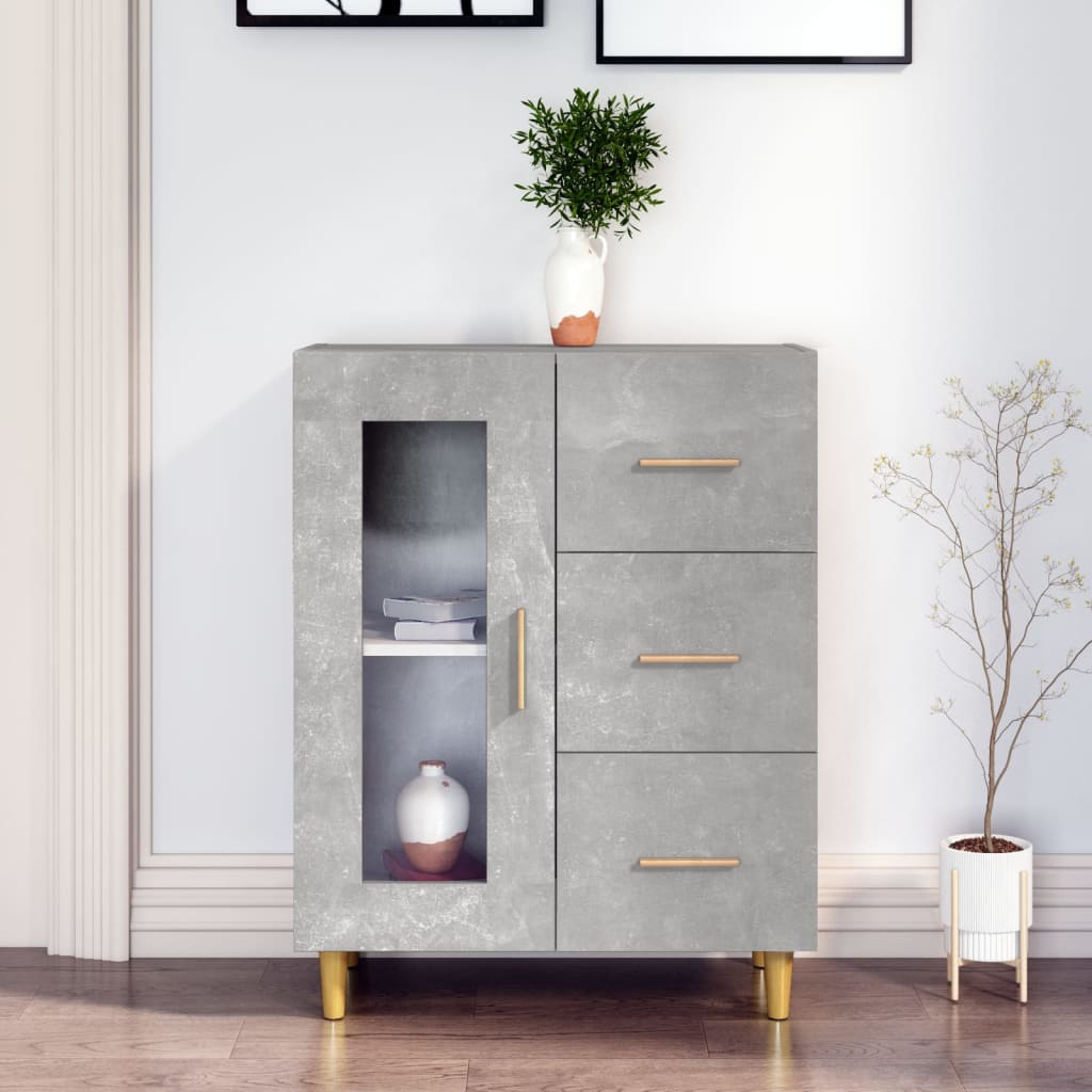 Sideboard Concrete Grey 69,5x34x90 cm Engineered Wood