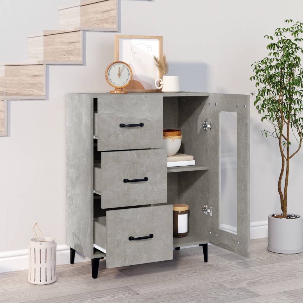 Sideboard Concrete Grey 69.5x34x90 cm Engineered Wood