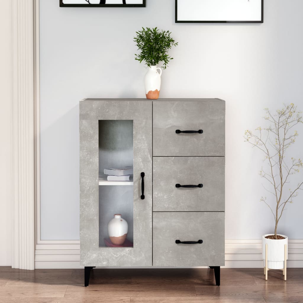 Sideboard Concrete Grey 69.5x34x90 cm Engineered Wood