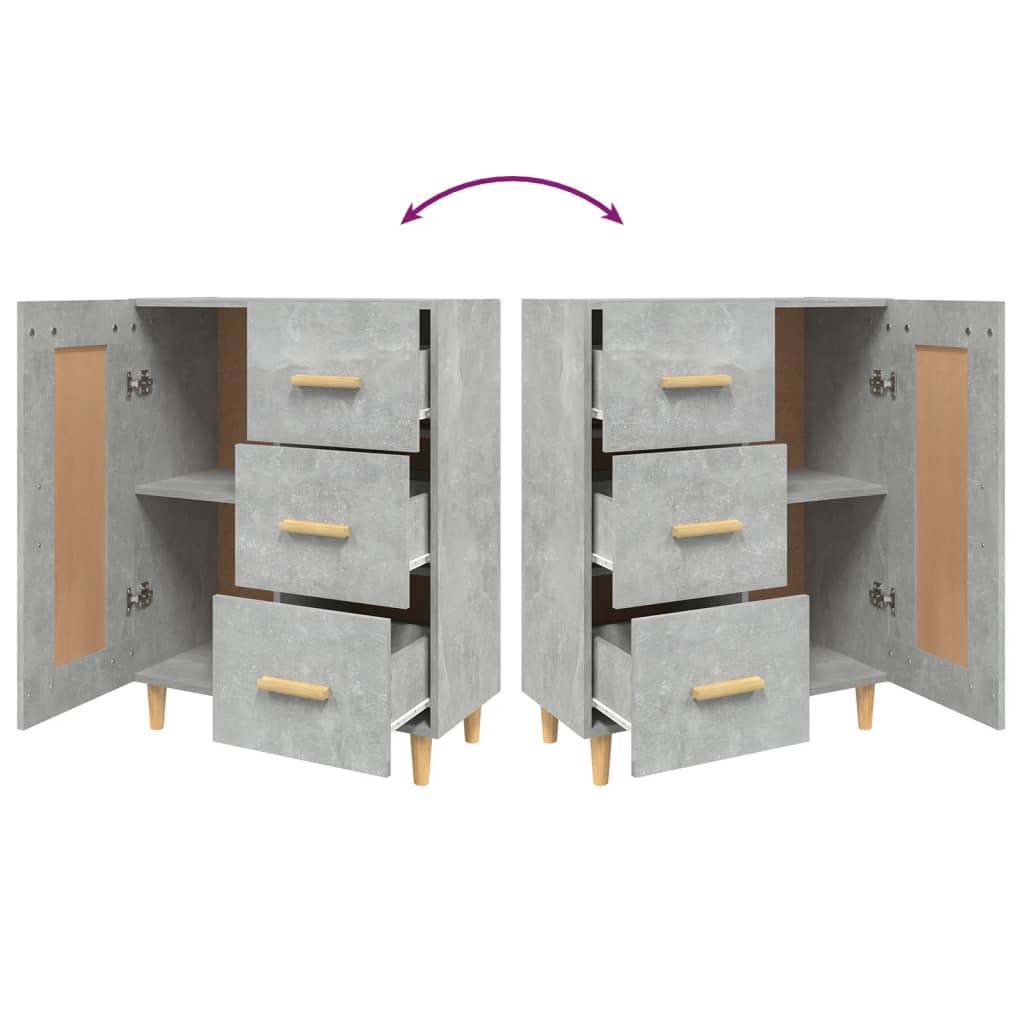 Sideboard Concrete Grey 69.5x34x90 cm Engineered Wood