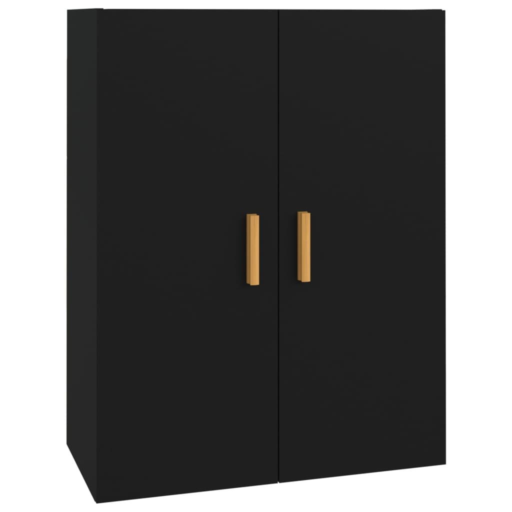 Hanging Wall Cabinet Black 69.5x34x90 cm