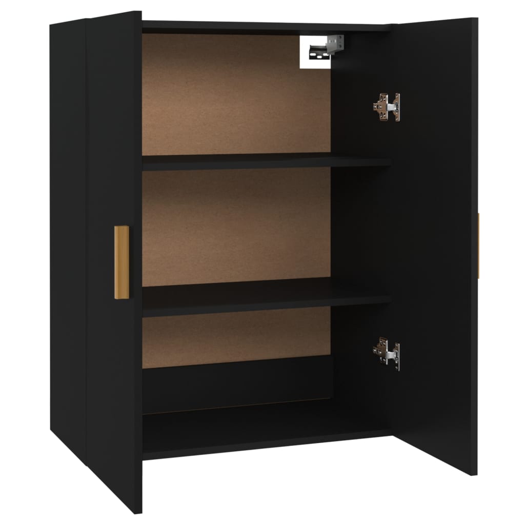 Hanging Wall Cabinet Black 69.5x34x90 cm