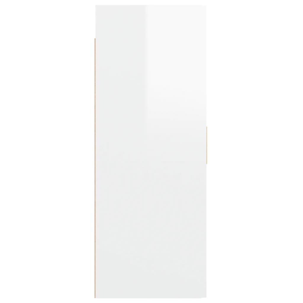 Hanging Wall Cabinet High Gloss White 69.5x34x90 cm