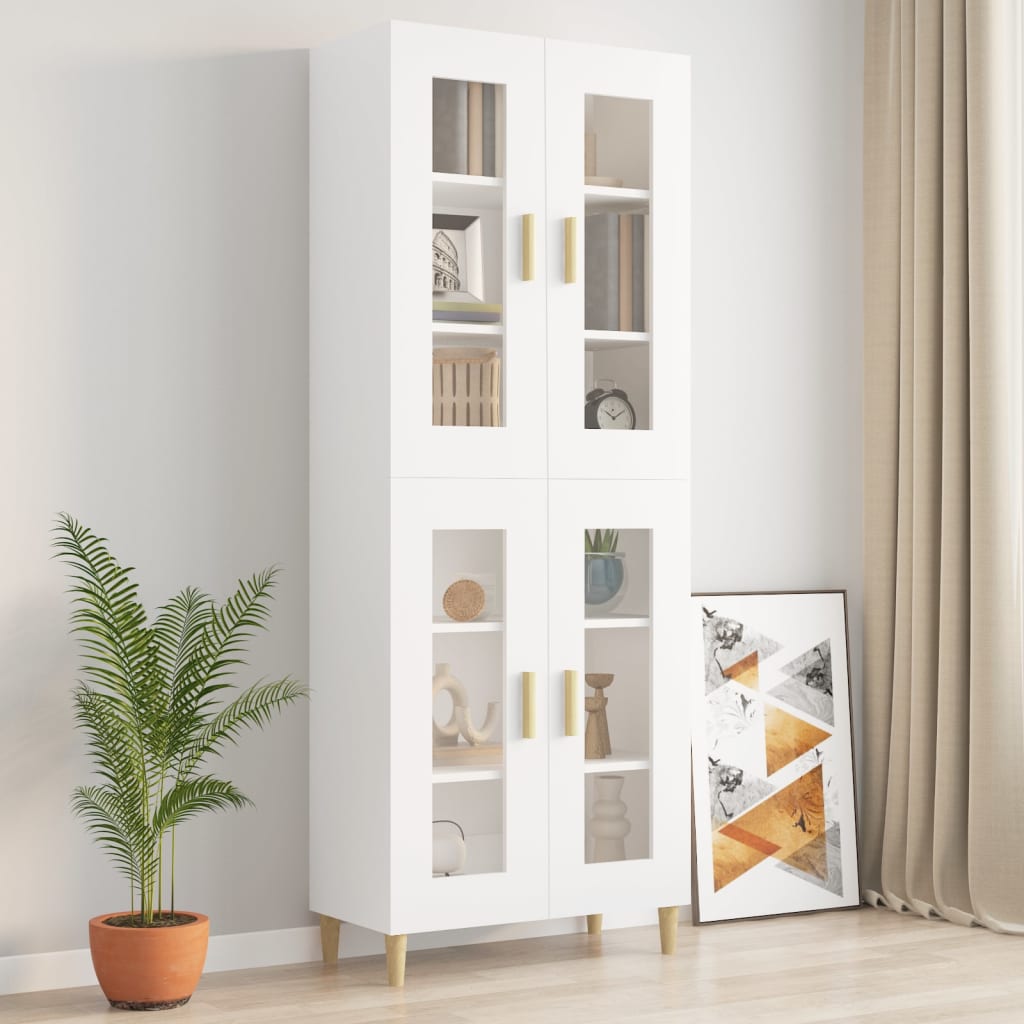 Hanging Wall Cabinet White 69.5x34x90 cm