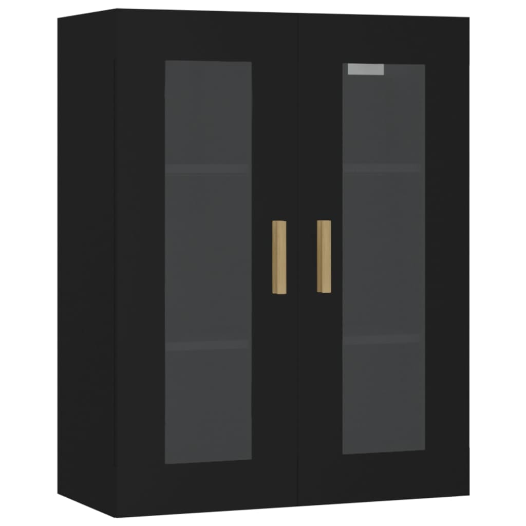 Hanging Wall Cabinet Black 69.5x34x90 cm