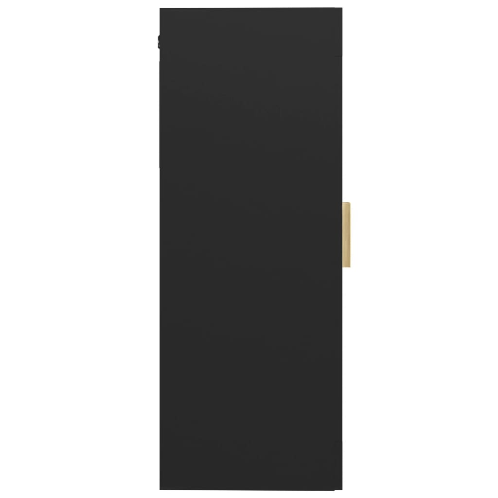 Hanging Wall Cabinet Black 69.5x34x90 cm