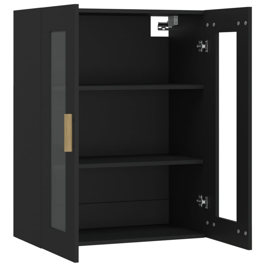 Hanging Wall Cabinet Black 69.5x34x90 cm