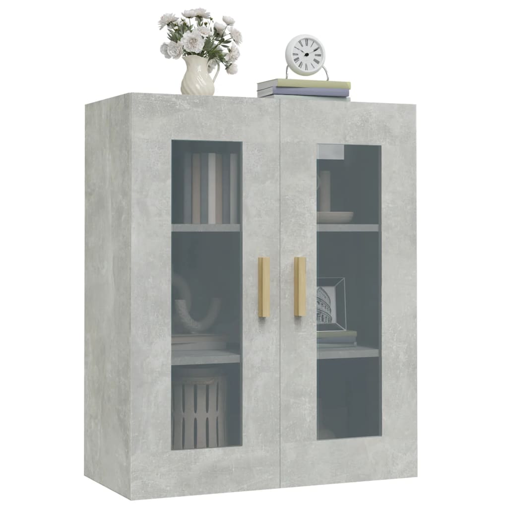 Hanging Wall Cabinet Concrete Grey 69.5x34x90 cm