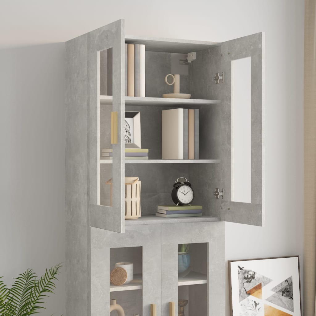 Hanging Wall Cabinet Concrete Grey 69.5x34x90 cm