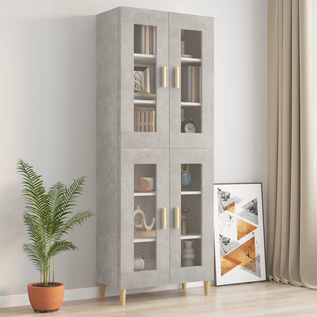 Hanging Wall Cabinet Concrete Grey 69.5x34x90 cm