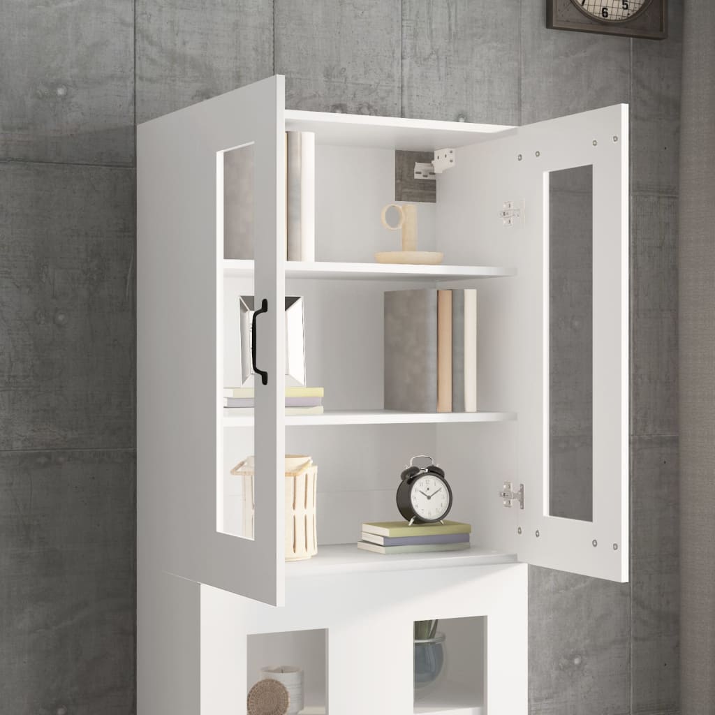Hanging Wall Cabinet White 69.5x34x90 cm