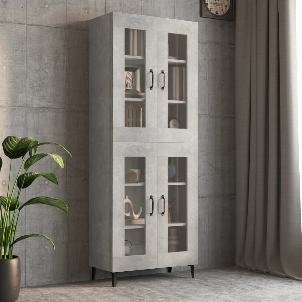 Hanging Wall Cabinet Concrete Grey 69.5x34x90 cm