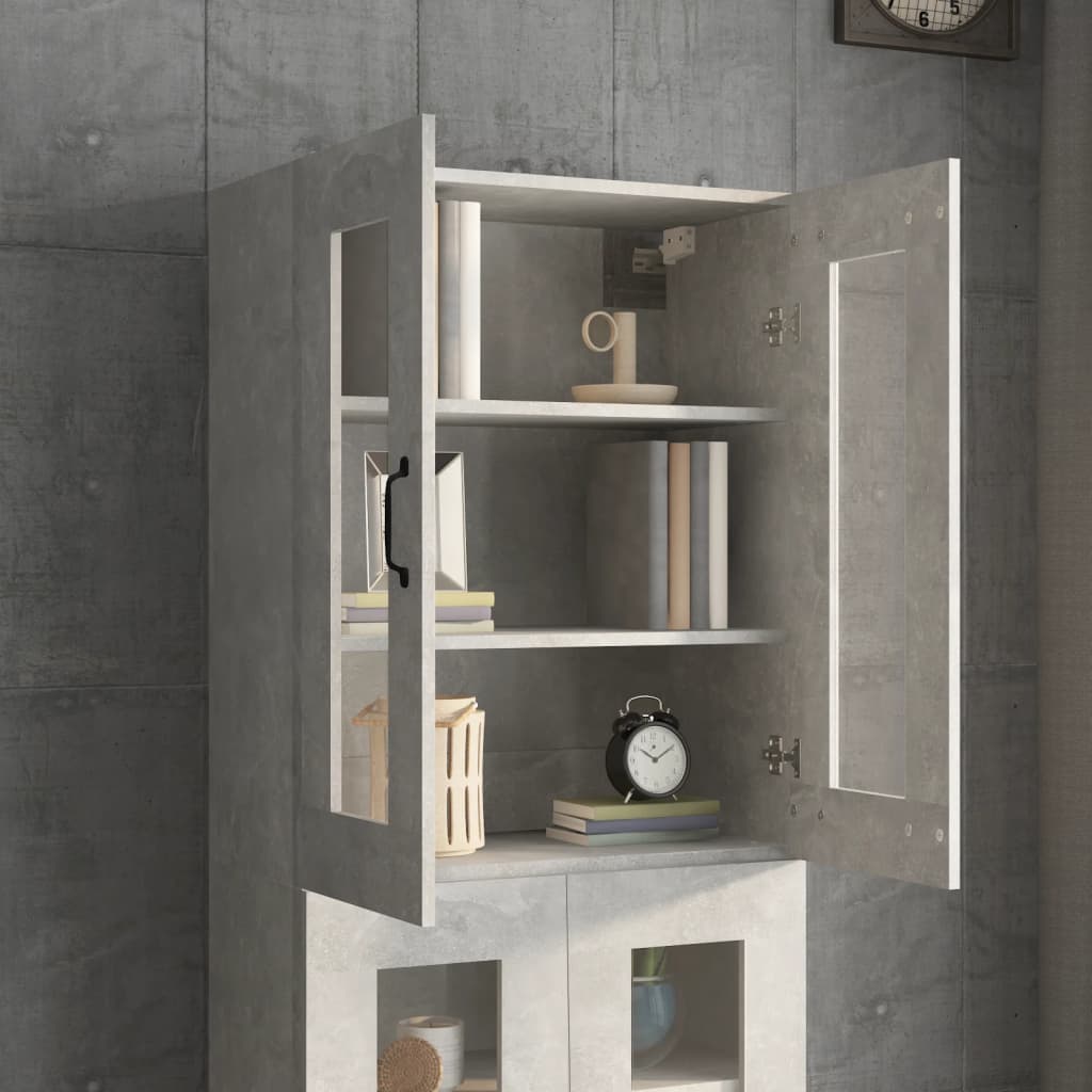 Hanging Wall Cabinet Concrete Grey 69.5x34x90 cm