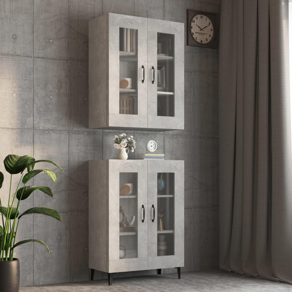 Hanging Wall Cabinet Concrete Grey 69.5x34x90 cm