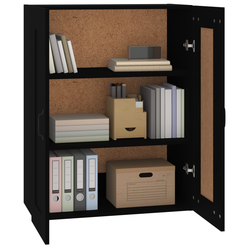 Hanging Wall Cabinet Black 69.5x32.5x90 cm