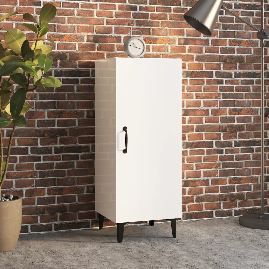 Sideboard High Gloss White 34.5x34x90 cm Engineered Wood