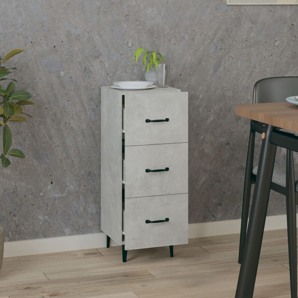 Sideboard Concrete Grey 34.5x34x90 cm Engineered Wood