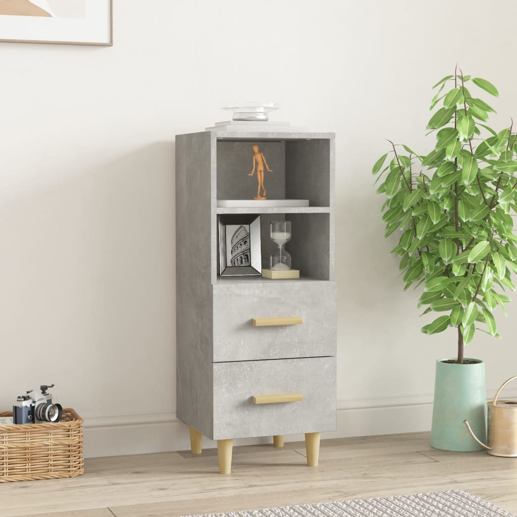 Sideboard Concrete Grey 34.5x34x90 cm Engineered Wood