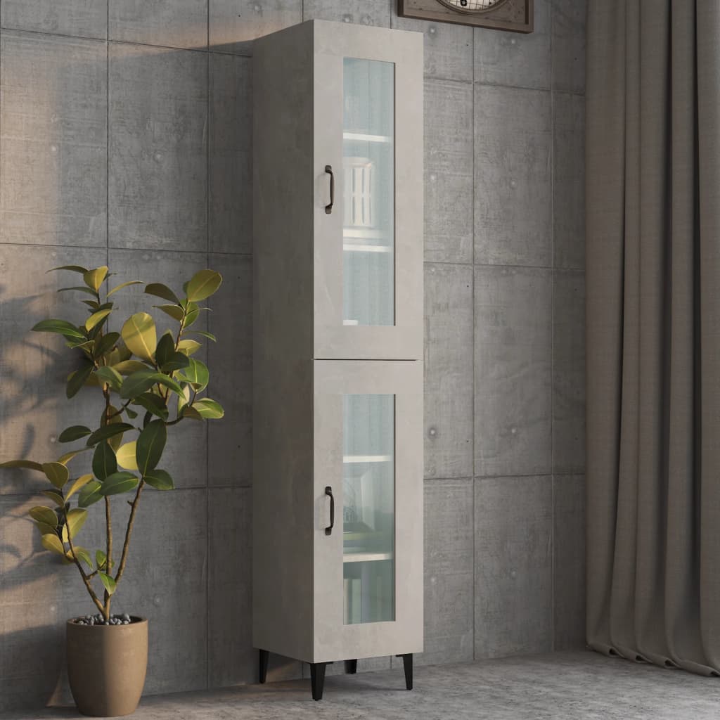 Hanging Wall Cabinet Concrete Grey 34.5x34x90cm