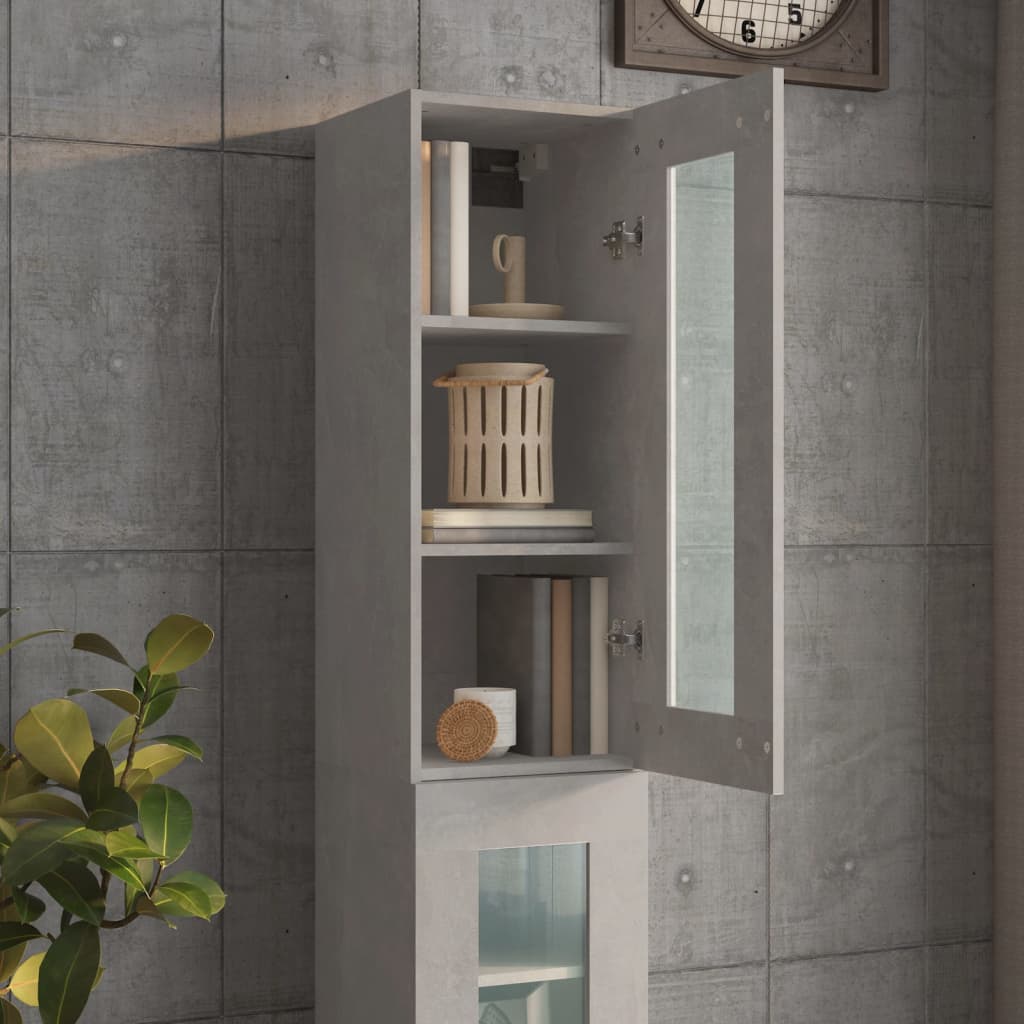 Hanging Wall Cabinet Concrete Grey 34.5x34x90cm