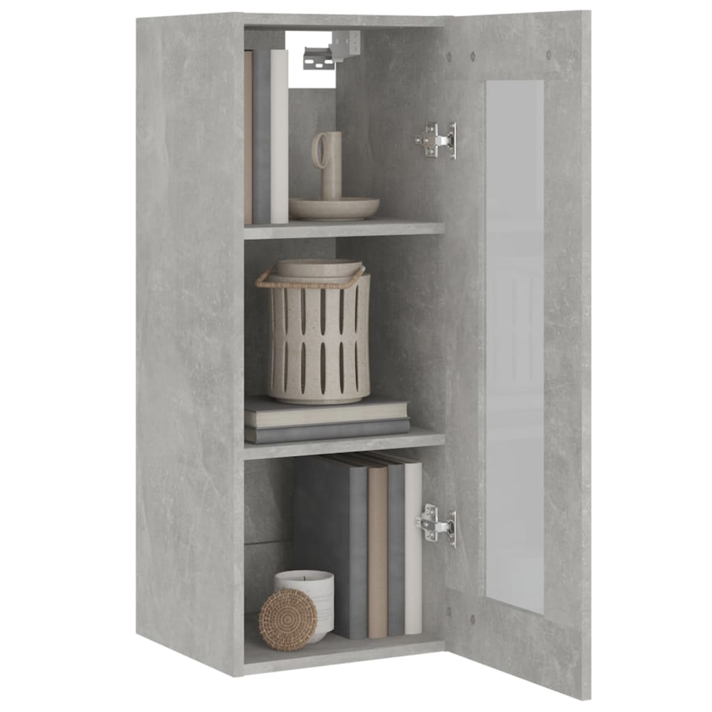 Hanging Wall Cabinet Concrete Grey 34.5x34x90cm