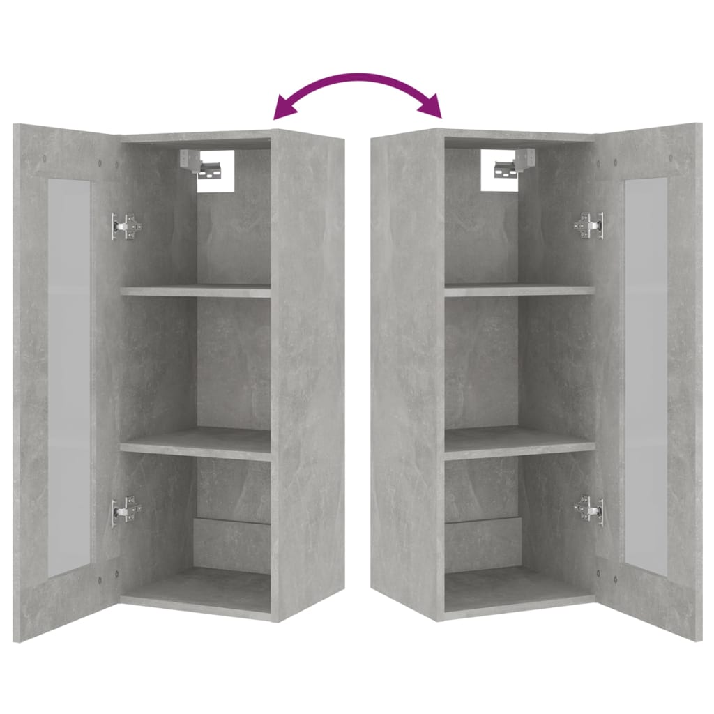 Hanging Wall Cabinet Concrete Grey 34.5x34x90cm