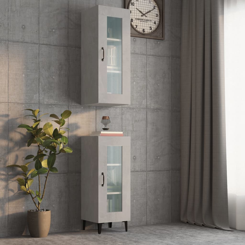 Hanging Wall Cabinet Concrete Grey 34.5x34x90cm