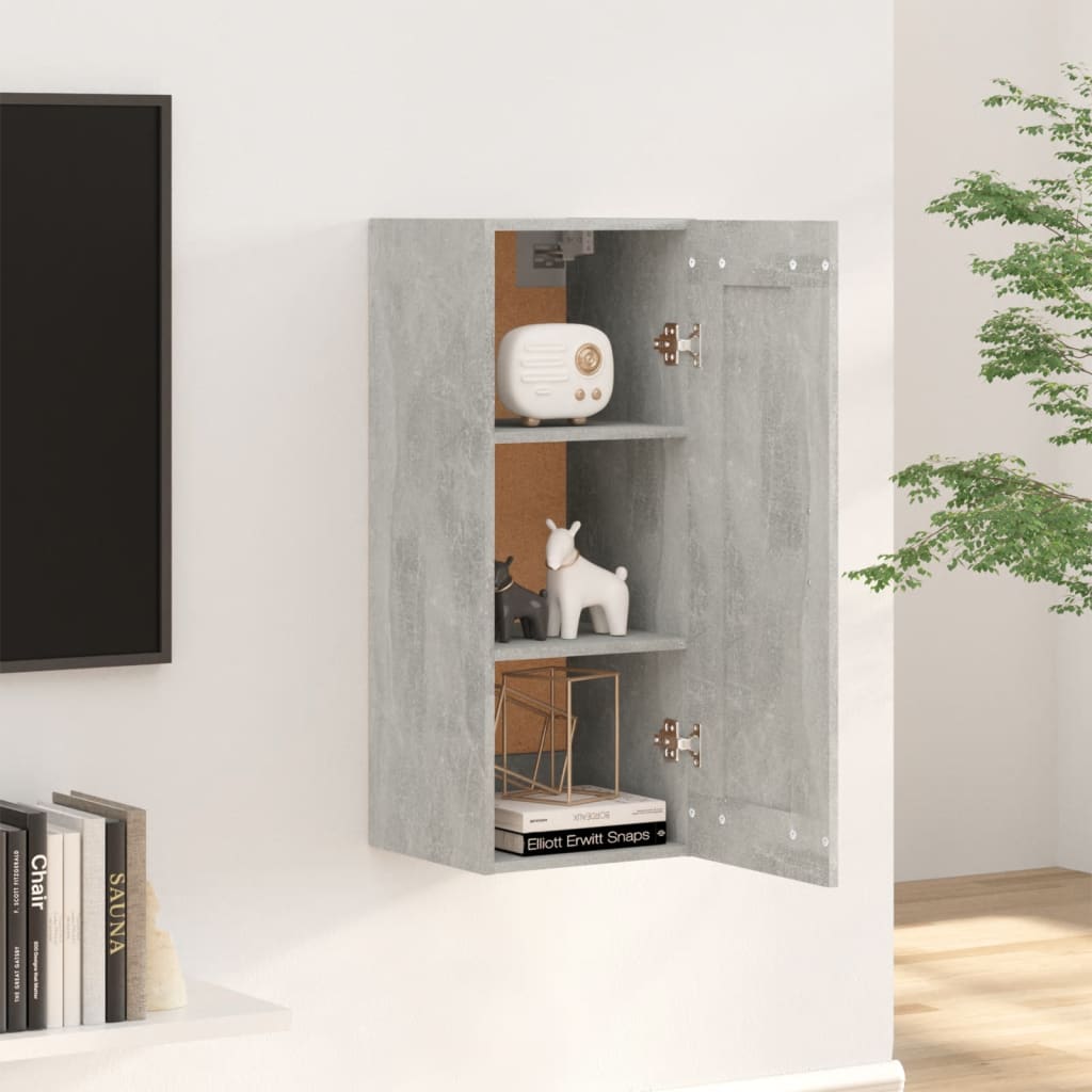 Hanging Cabinet Concrete Grey 35x34x90 cm Engineered Wood