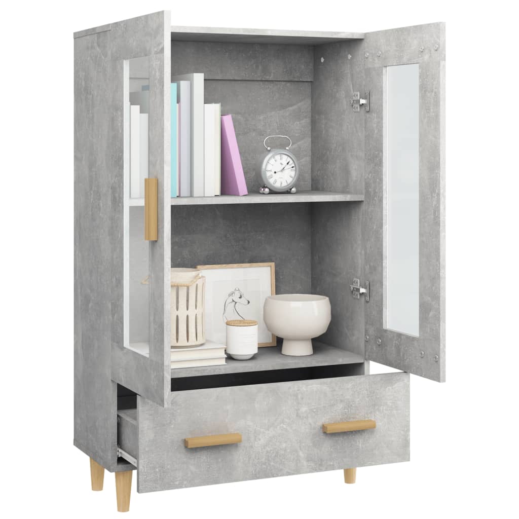 Highboard Concrete Grey 70x31x115 cm Engineered Wood