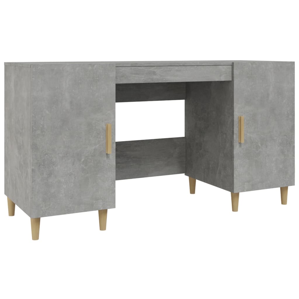 Desk Concrete Grey 140x50x75 cm Engineered Wood