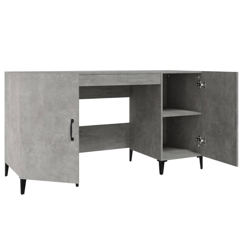 Desk Concrete Grey 140x50x75 cm Engineered Wood