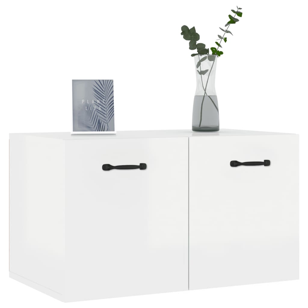 Wall Cabinet High Gloss White 60x 36.5x35 cm Engineered Wood