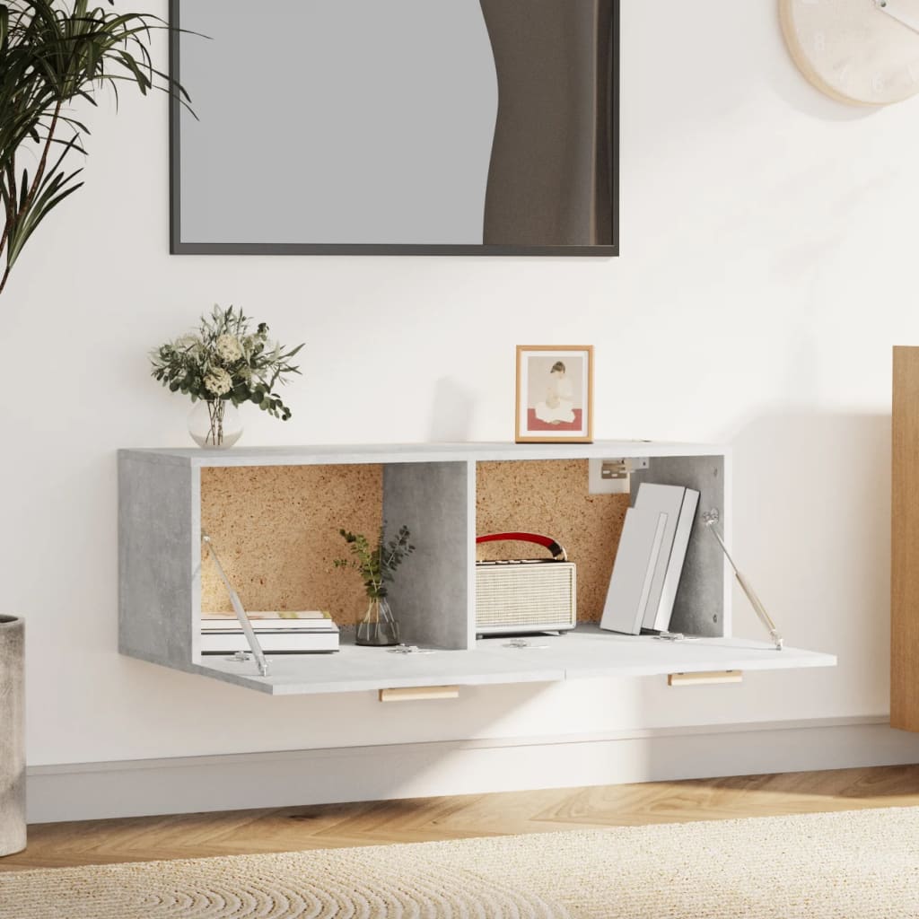 Wall Cabinet Concrete Grey 100x36.5x35 cm Engineered Wood