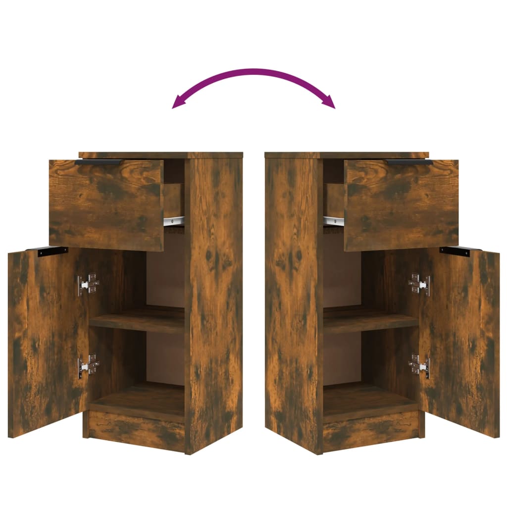 Sideboard Smoked Oak 30x30x70 cm Engineered Wood