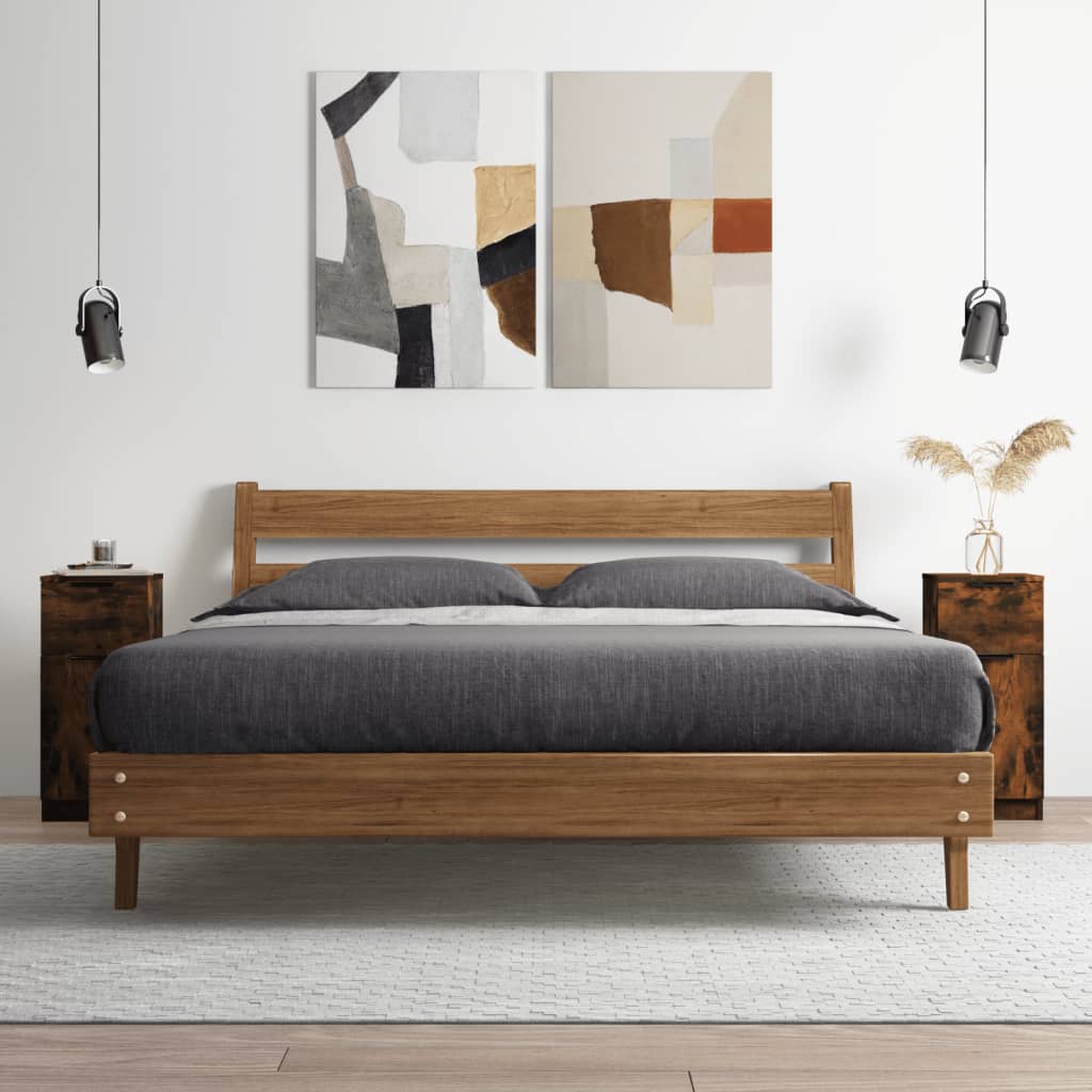 Sideboard Smoked Oak 30x30x70 cm Engineered Wood