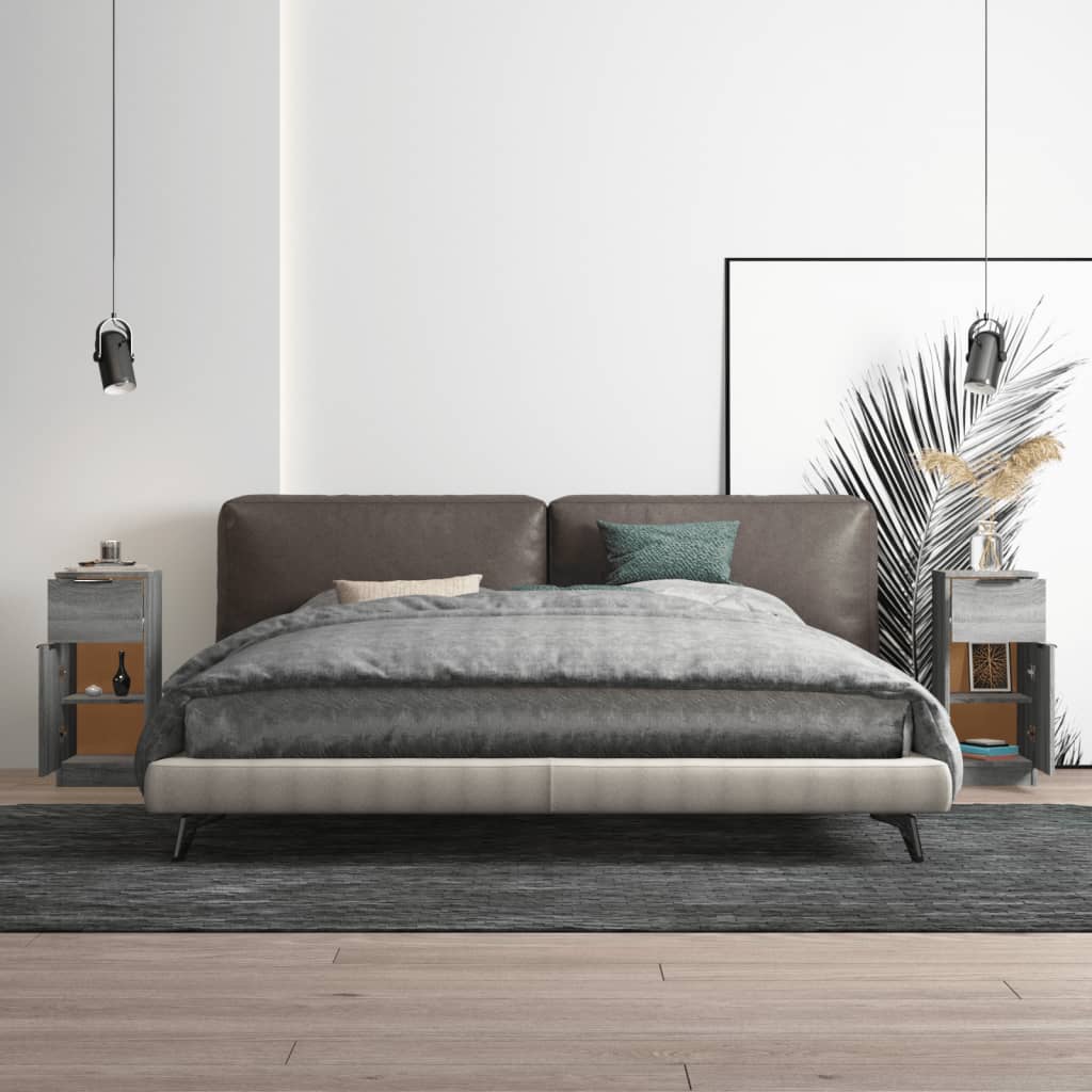 Sideboards 2 pcs Grey Sonoma 30x30x70 cm Engineered Wood